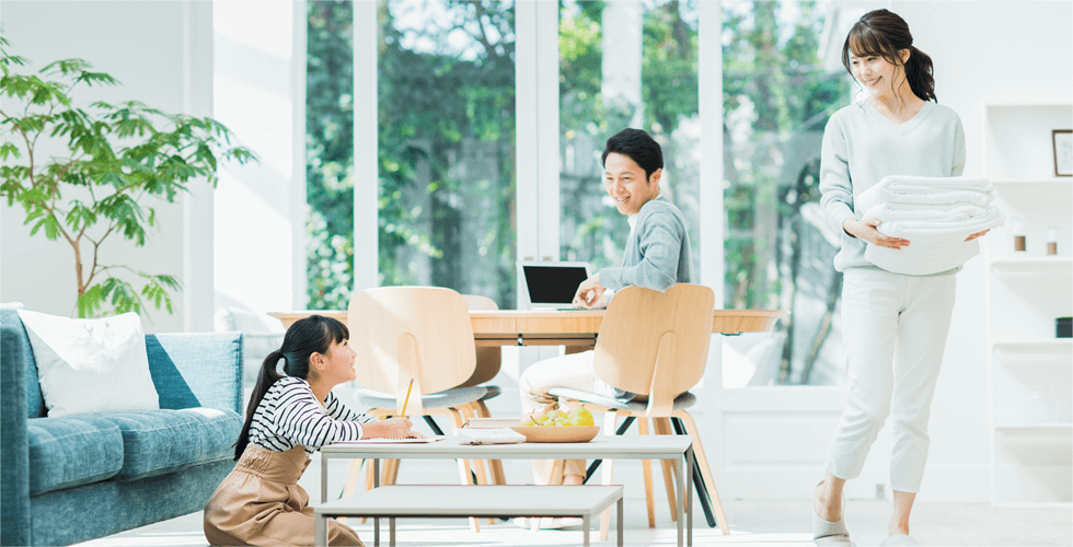 夏は涼しく、冬は暖かい環境のイメージ